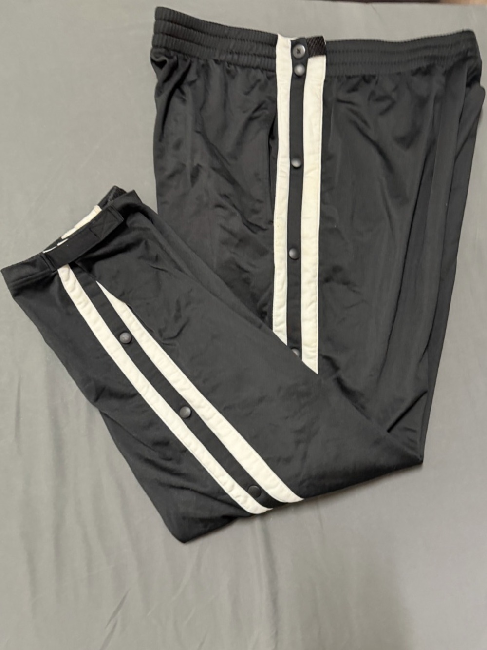 Men's Black Track Joggers with Contrast White Stripes